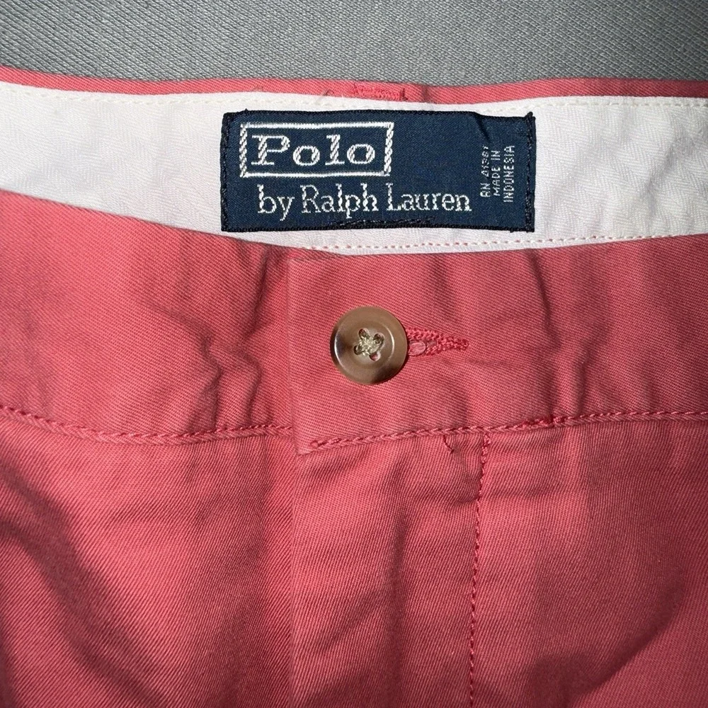 Men's Polo Ralph Lauren Flat‎ Front Chino Cotton Twill Shorts Pink Size 36